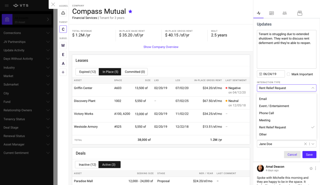 A New Way to Track Rent Relief Requests in VTS